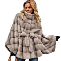 topfur real mink fur womens jackets bat type gray female soft fur coat with stand up collar fashionable overcoat natural