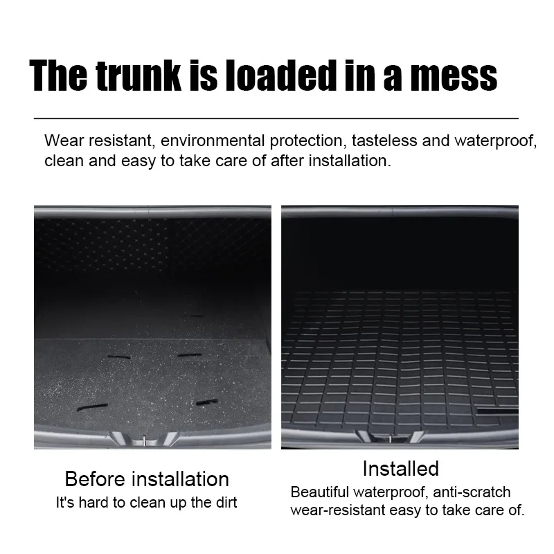 

Trunk Front Durable Mat Car accessorie for tesla model 3 Black Thermoplastic elastomer Modification Pad auto Accessories