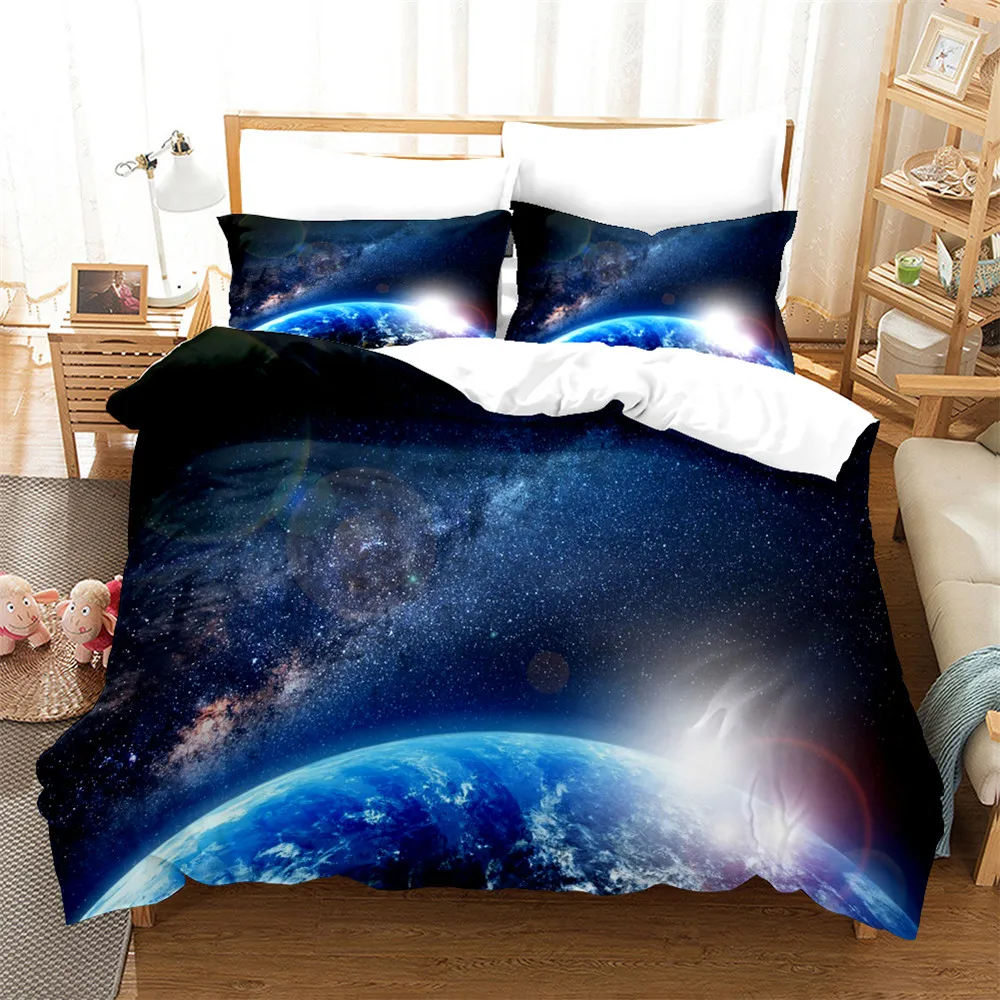 

Комплект постельного белья с 3d-изображением звездного неба, королевский комплект постельного белья, Комплект постельного белья с пододеял...