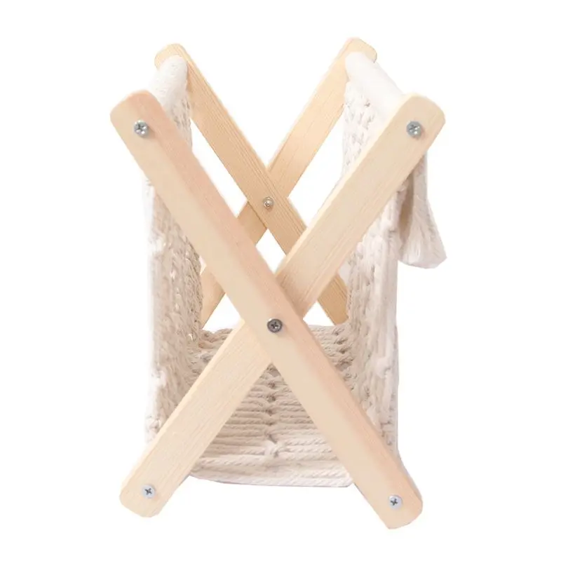 Нордический хлопок плетеная корзина для хранения Бохо макраме стойка журналов