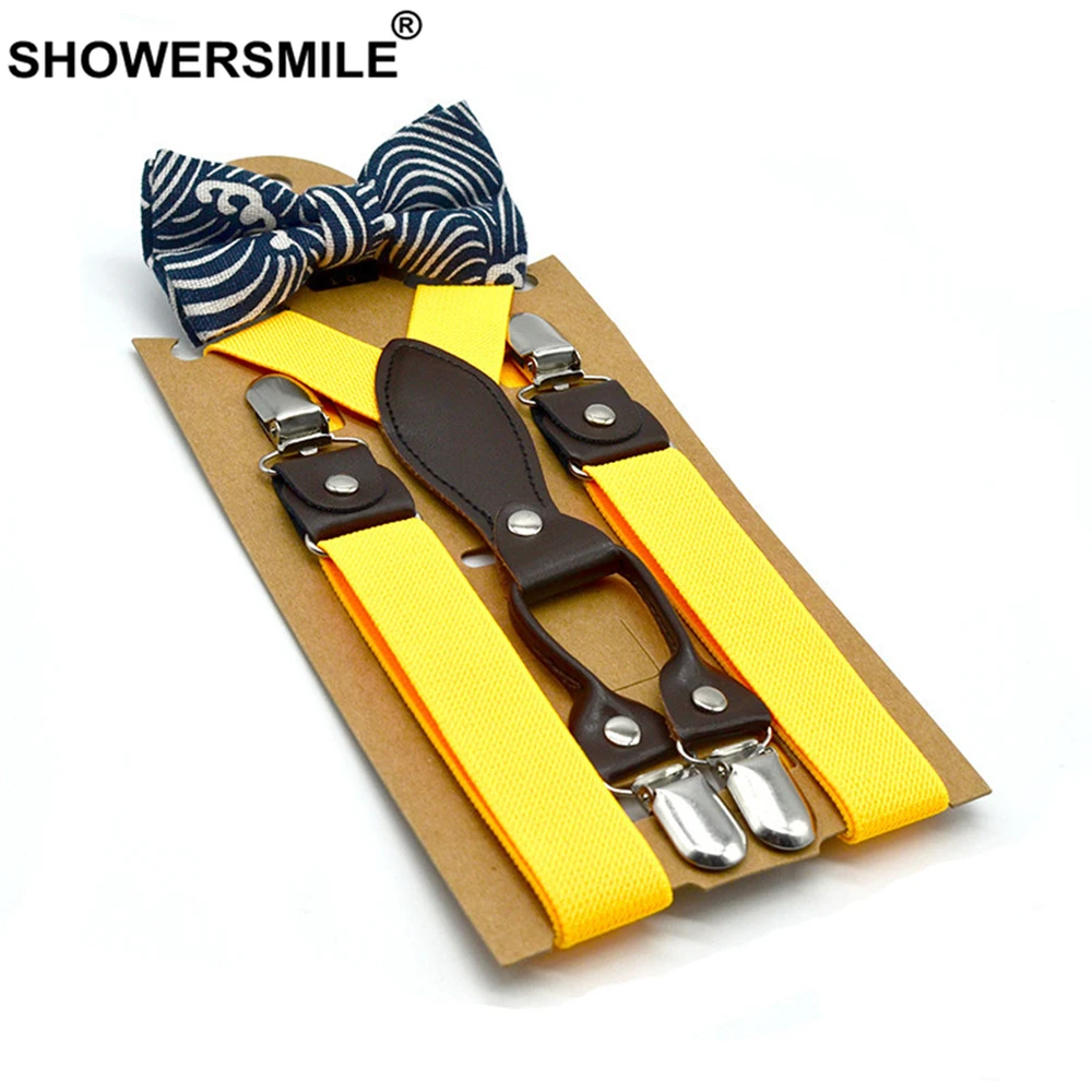 Подтяжки SHOWERSMILE в британском стиле цвет оранжевый/желтый Детские подтяжки