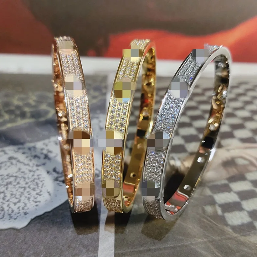 Браслет женский из титановой стали классическое ювелирное изделие с полным