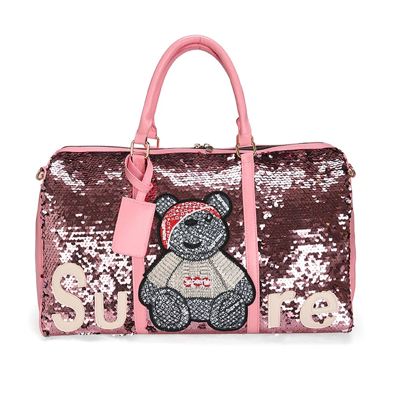 2020 оптовая продажа спортивные сумки с блестками женская кожаная спортивная