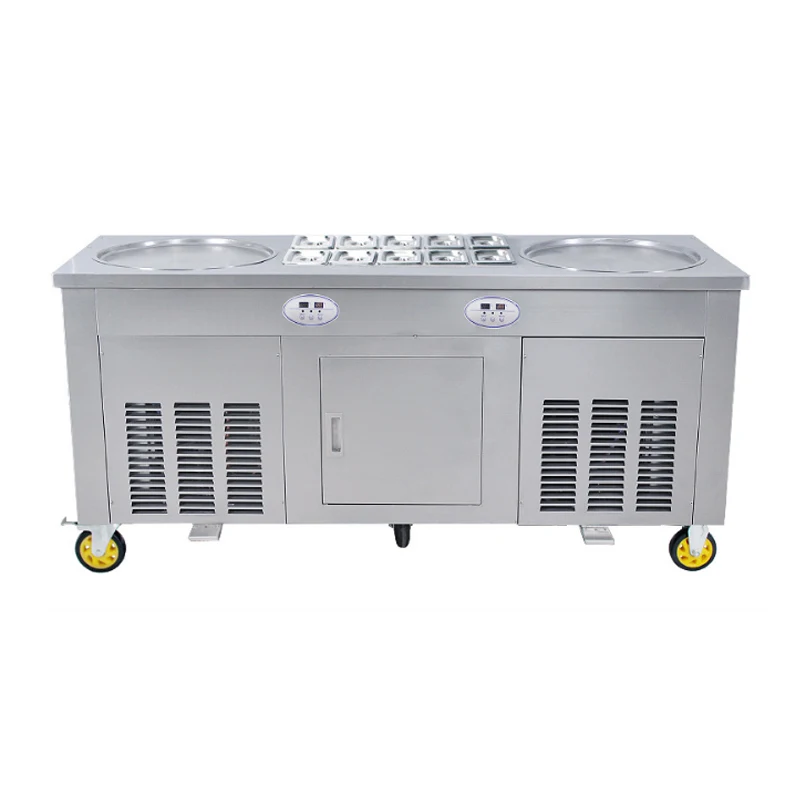 Двойная круглая сковорода с 10 охлаждающими резервуарами|Мороженицы| |