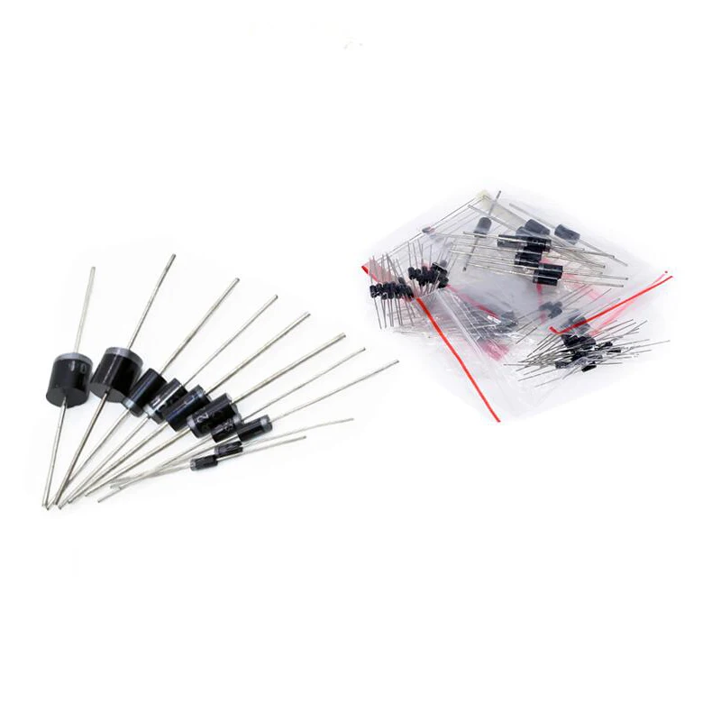 255pcs Fast Switching Rectifier Schottky Diode Assorted Kit 1N4001 1N4004 1N4007 1N5408 UF4007 FR307 1N5819 1N5822 6A10 10A10 - купить по