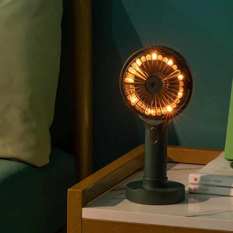 

New Light Spray Fan Handheld Stent Humidity Night Lamp New Usb Small Fan Practical And Durable Summer Household