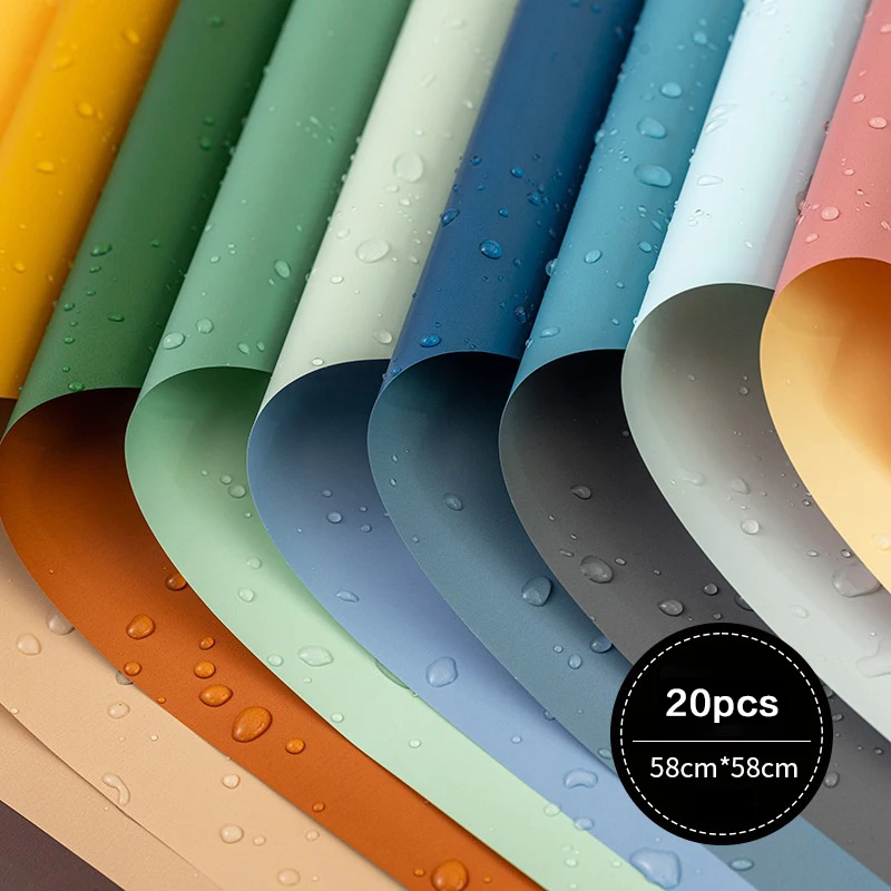 

20 штук 58x58 см Цветок Оберточной Бумага Двусторонняя Два Цвет Водонепроницаемый Бумага подарочная упаковка Бумага цветочный магазин упаков...