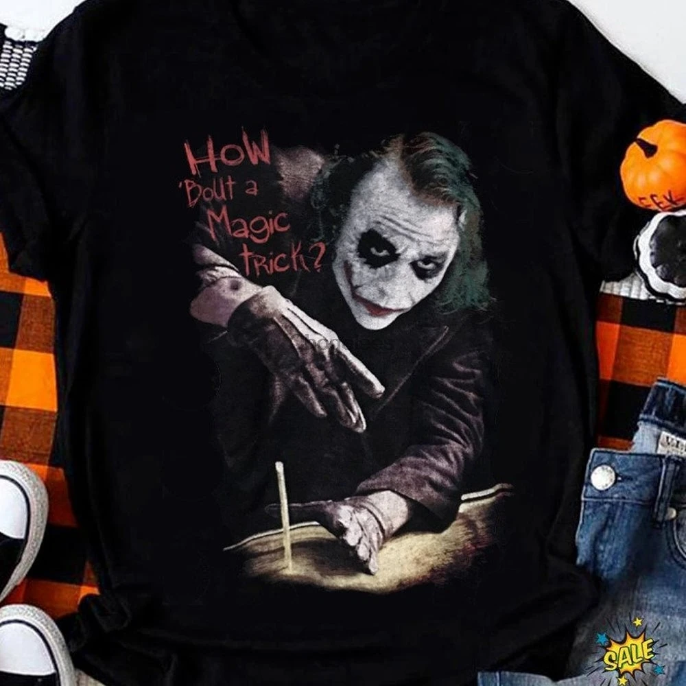 Винтажная футболка в стиле 1920-х с изображением Темного рыцаря Heath Ledger The Joker |