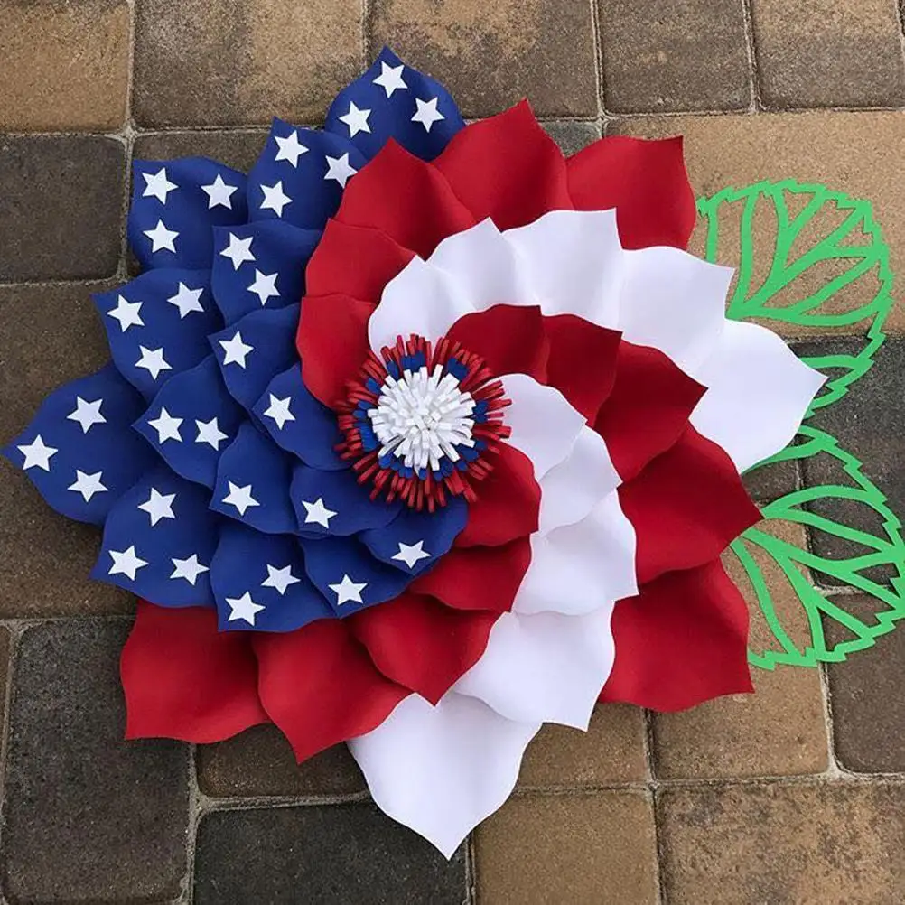 

new listing American Flag Wreath Independence Day Door Garland Durable Simulation Garland for Wedding Party