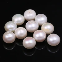 10pcs fashion natural freshwater pearls bead pearl perforated loose beads for jewelry making diy stud earrings accessories