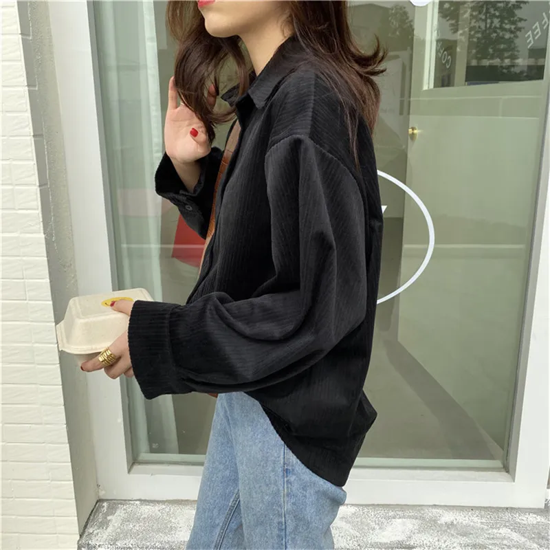 HziriP Vintage Women Shirt Blouses 2021 New Spring OL Single Breasted Blouse Female Solid Loose Casual Shirts Tops Blusas Mujer | Женская