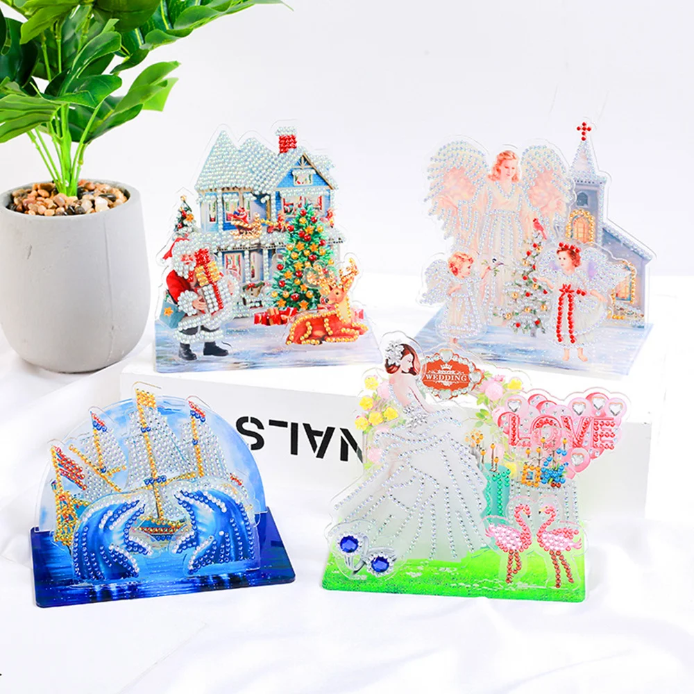 

5d Diamond Painting 3D Three-dimensional Puzzle Christmas Picture Cross Stitch Kits Arts Gifts New Year Decorations 2021