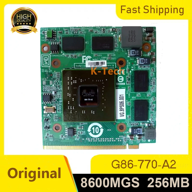 Оригинальная видеокарта 8600 8600M GS 8600MGS DDR2 256MB для Acer 4520 5520 5920 7720G 6930G быстрая доставка
