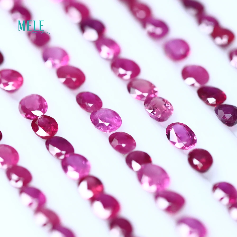 Высококачественная Настройка натурального рубина 0 2-0.6ct 3*4-4*6 мм драгоценный