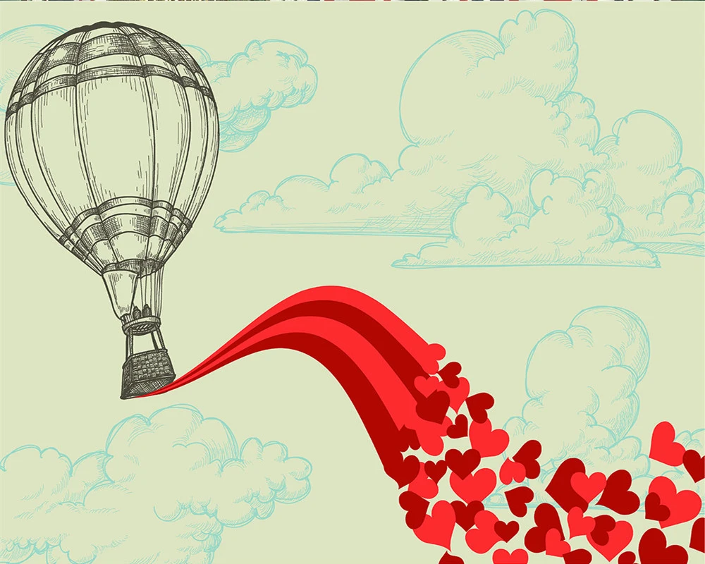 

3d Modern Curtain 3d European Style Curtains Beautiful Love Hot Air Balloon Living Room Bedroom Kitchen Window Blackout Curtains