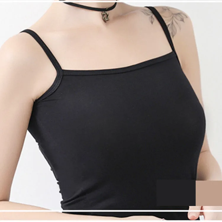 Майка женская однотонная без рукавов с круглым вырезом|Топы| |