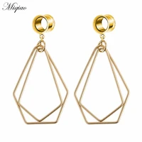 miqiao 2pcs explosion style wild geometric lines double horn ear expansion 6mm 25mm exquisite body piercing jewelry