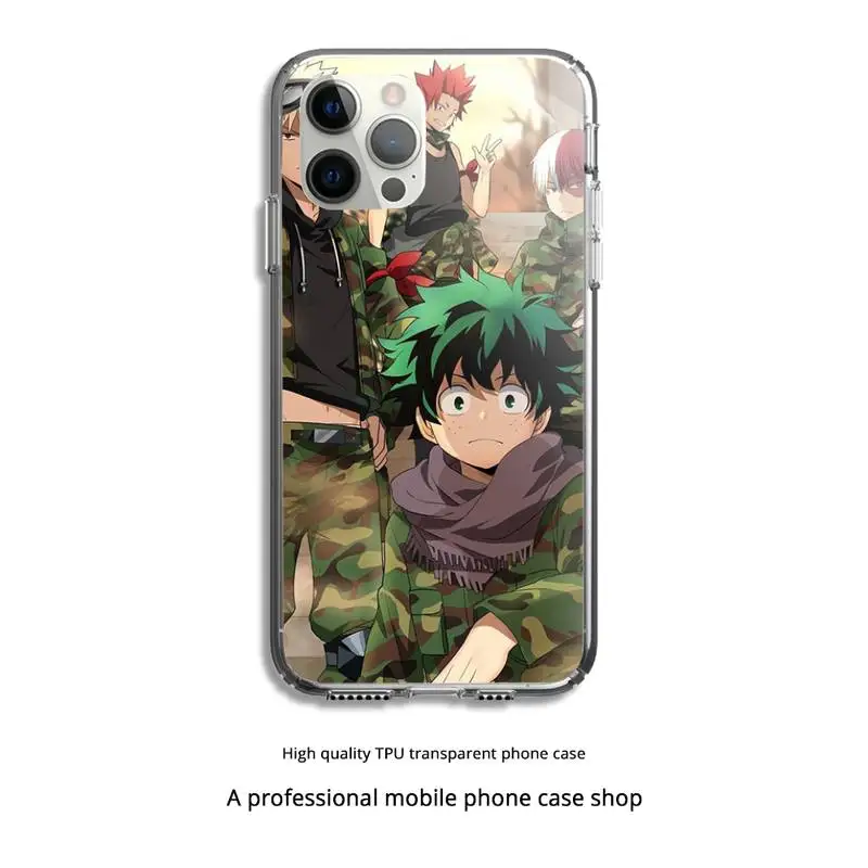 

My Hero Academia Phone Case Clear Cover For Iphone 5 6 7 8 11 12 plus XR X XS SE2020 11/12PRO Max Transparent Cases