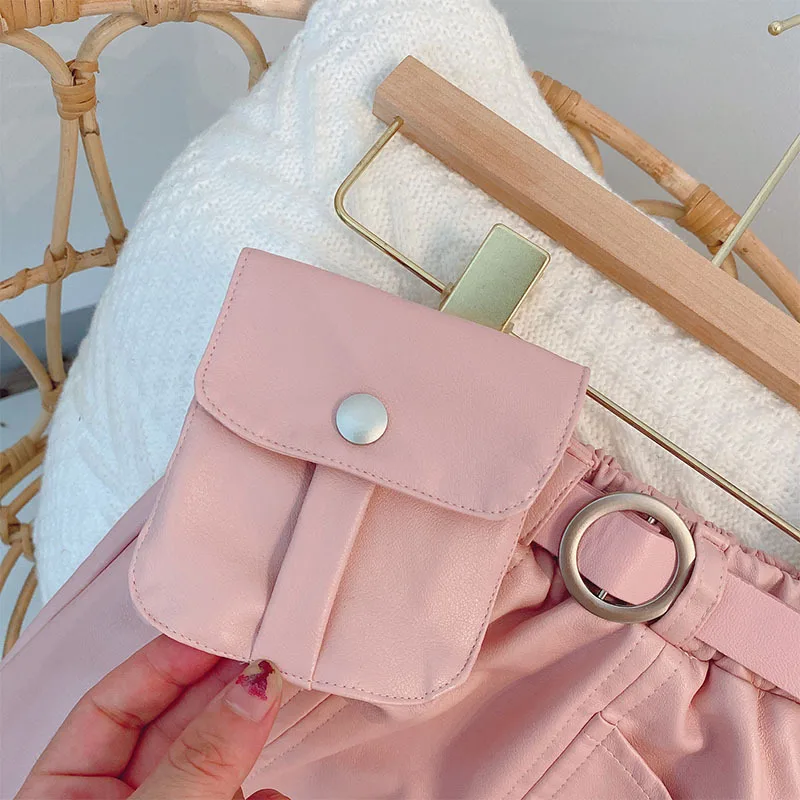 Кожаная обложка розового цвета Юбки для маленьких девочек маленькая сумка с