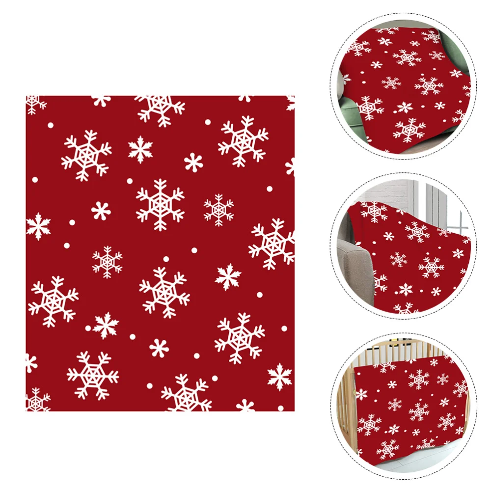 

Christmas Throw Blanket Household Holiday Snowflake Pattern Cloth Blanket