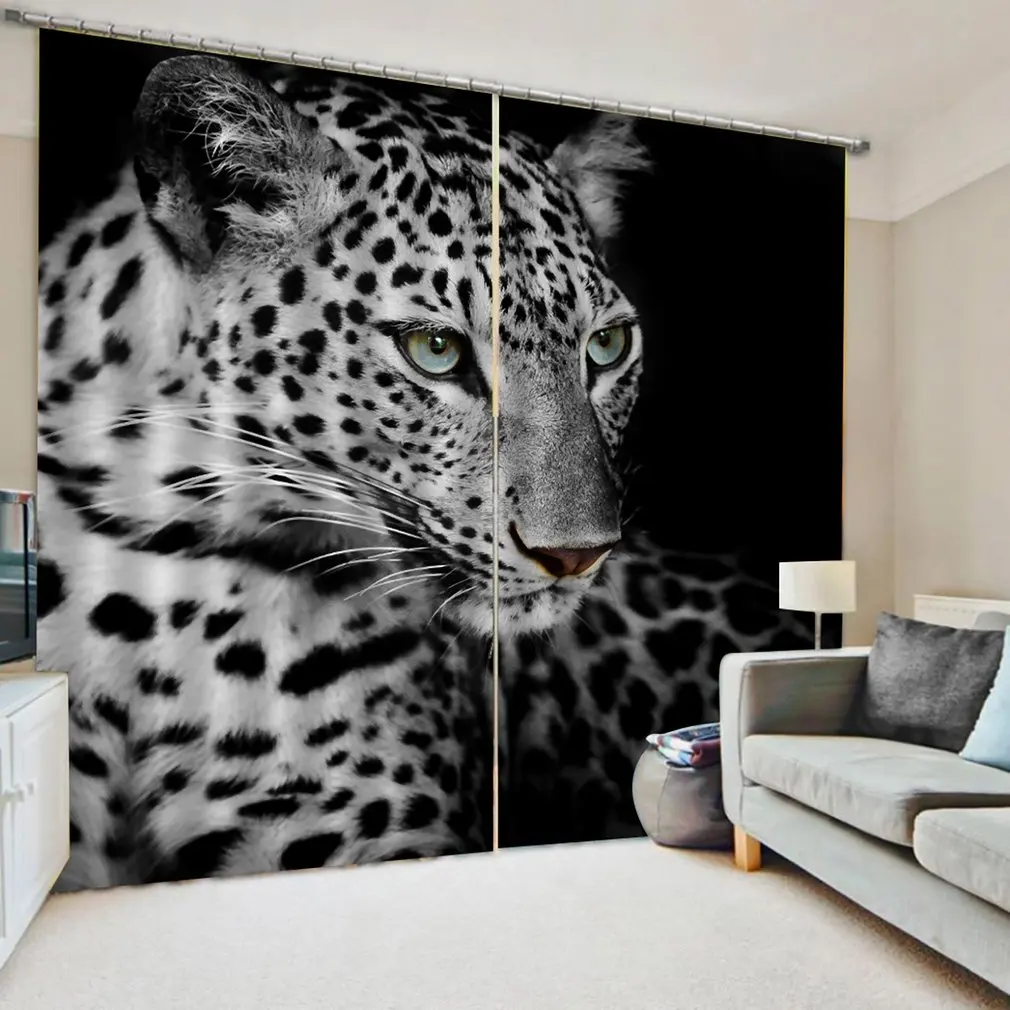Leopard Prints Curtains Room 3d Curtain Window BJQ-1280(14) 140*100cm Trendy Living Bedroom Blackout | Дом и сад