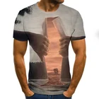 Футболка мужская с коротким рукавом, повседневная универсальная рубашка с 3D принтом, с воротником-стойкой, в стиле хип-хоп, дизайн 3DT, для рыбалки
