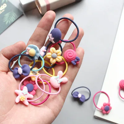 

20 Pcs/set Children's flower rubber bands children do not hurt the hair head rope baby hair ring elasticity is good to tie the h