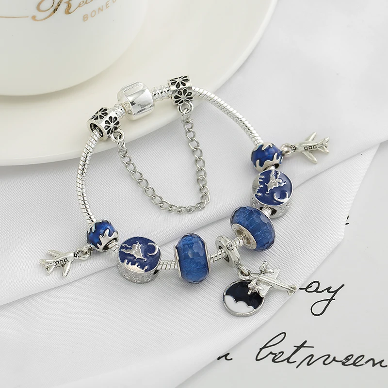 TOGORY розовый бисер браслет и серебристого цвета брендовый для женщин Дети DIY