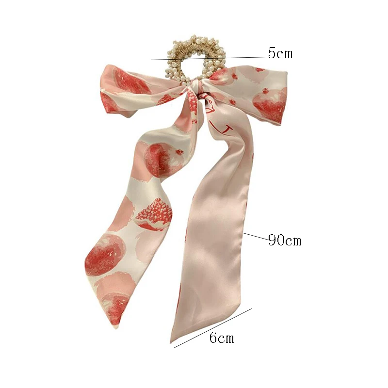 

2021 New Women Elegant Print Flower Long Ribbon Polyester Headband Sweet Turban Bandanas Hairbands Fashion Hair Accessories