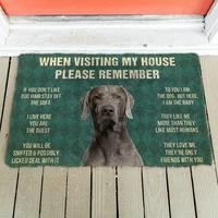 3d please remember weimaraner house rules custom doormat non slip door floor mats decor porch doormat