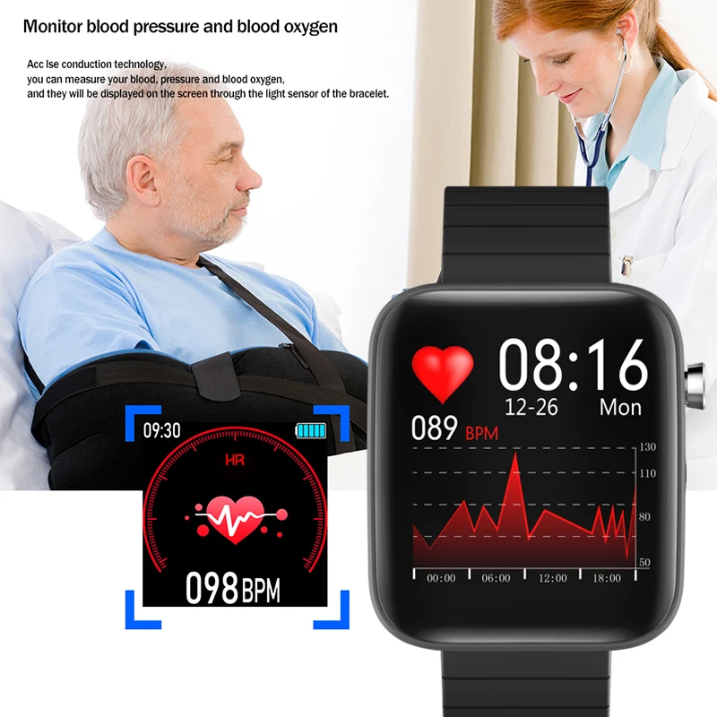 Bluetooth smart watch men women pedometer sport bracelet fitness monitor body temperature ECG PPG smartwatch android 2021 | Электроника