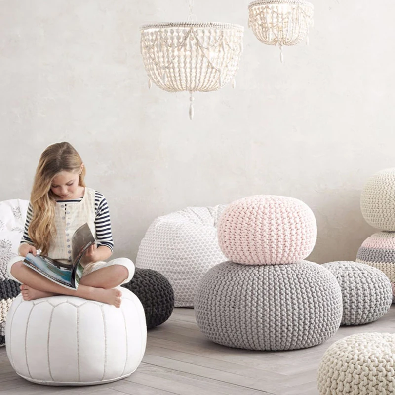 Винтажный настенный светильник с белыми деревянными бусинами французский