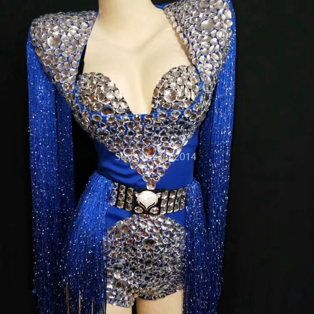 3 цвета сексуальные блестящие стразы с кисточками Женский костюм для певицы