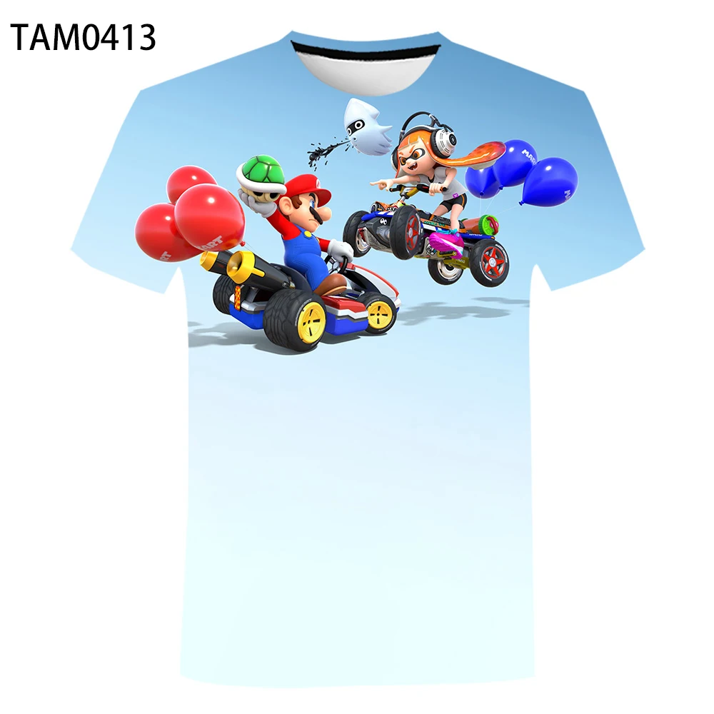 Футболка мужская и женская с 3D принтом Марио популярный Молодежный топ из