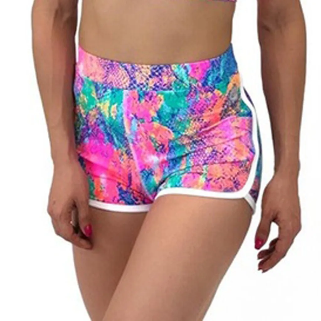 2020 Women Yoga shorts Workout Gradient Serpentine Print Sport Shorts Hips High Waisted Booty Fitness Gym Leggings | Спорт и