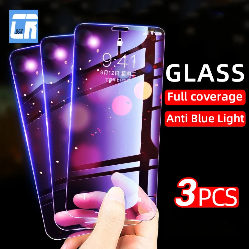 Закаленное стекло с защитой от синего света для iPhone 11 12 Pro XS Max защитная пленка