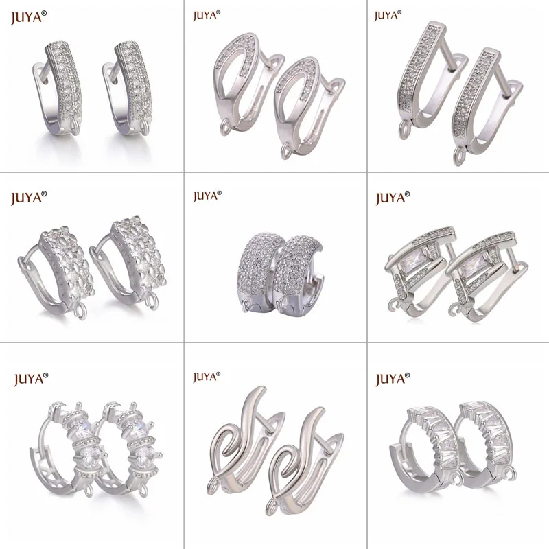 Handmade DIY Hoop Earrings Accessories for Jewelry Making Copper CZ Zircon Gold Color Round Earring Hooks Clasps Findings | Украшения и