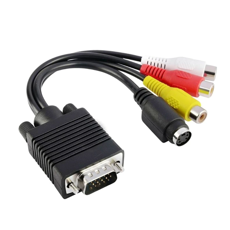 

Для видео кабель VGA к 3RCA + S кабель видео VGA к AV VGA компонентный кабель