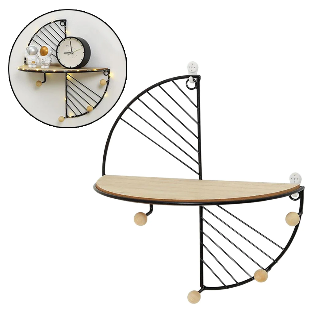 Железная и деревянная полка для хранения с крючками вешалка ключей от шляпы