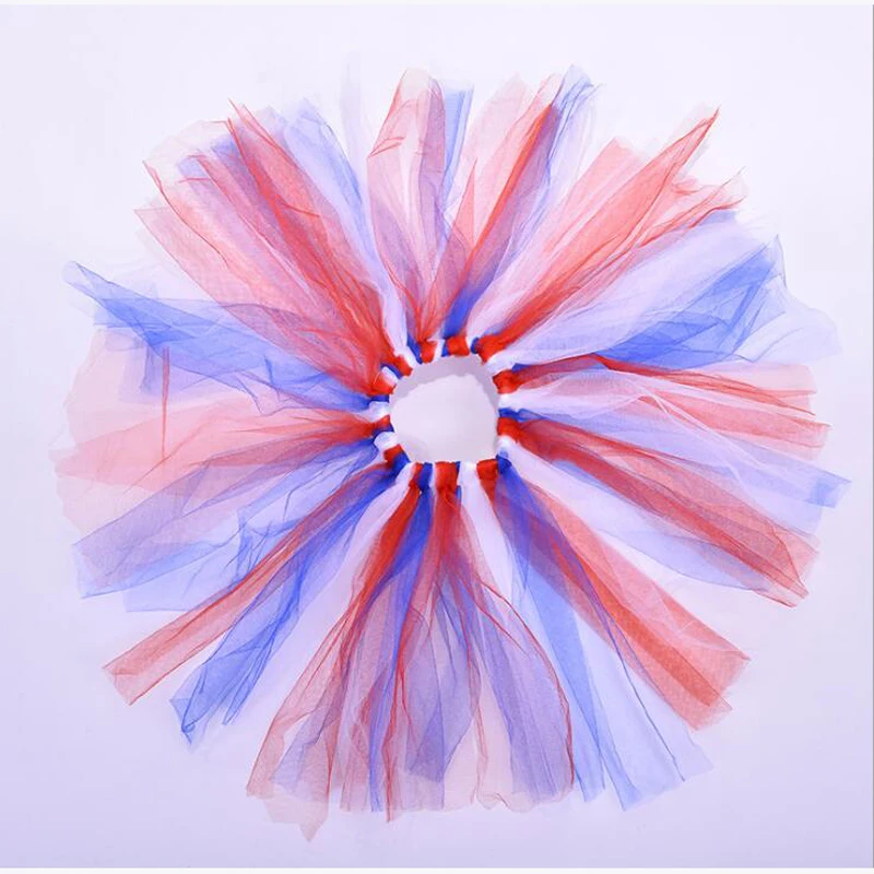 4 июля детская юбка пачка ярко синяя красная белая для девочек балетная Тюлевая