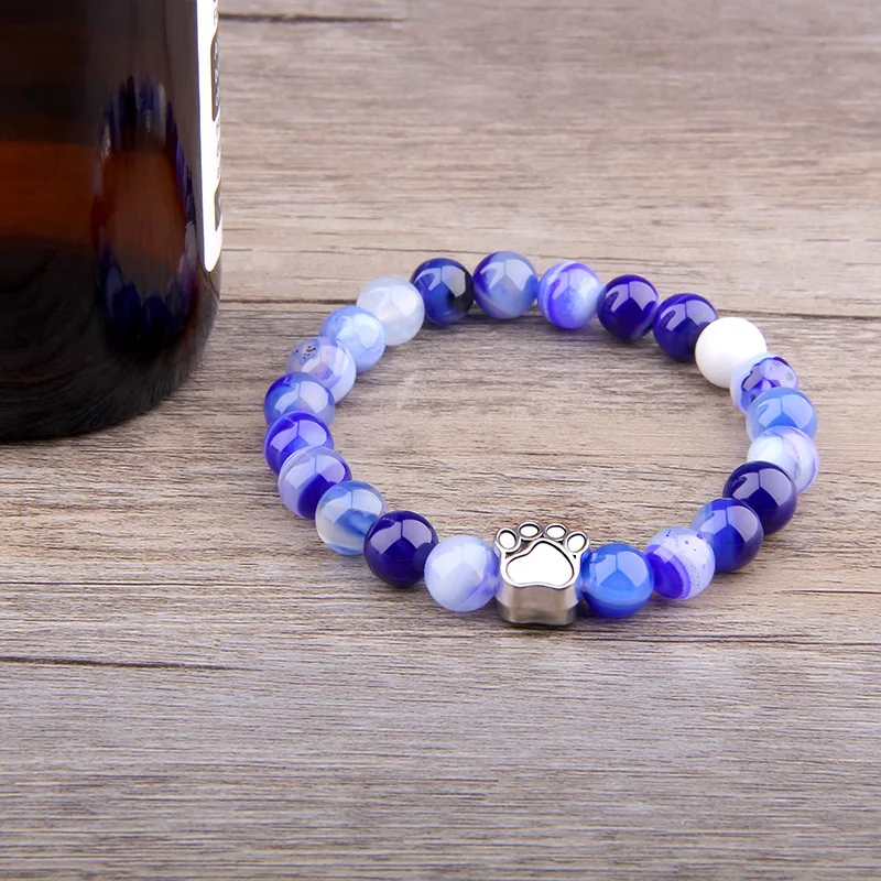 7 цветов натуральный круглый браслет из агатов и бисера для женщин серебряный