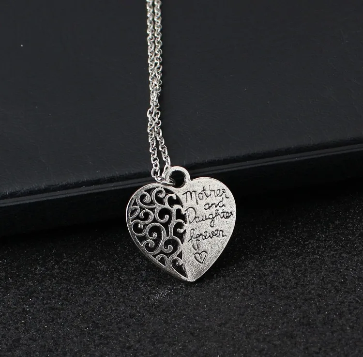 

hot new Hot Sell fashion love heart hollow mother daughter eternal love necklace Jewelry Wholesale for women party