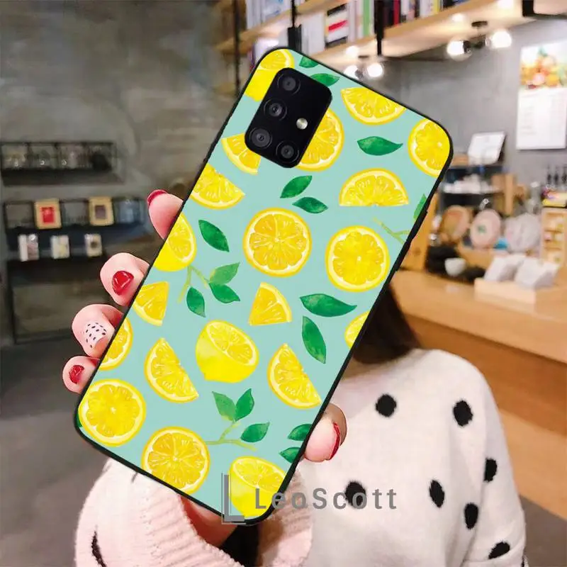 

lemon cute fruit cartoon painting Phone Case for samsung galaxy s21 s20 fe s10 s9 s8 s30 note 20 10 ultra plus pro lite 5G funda