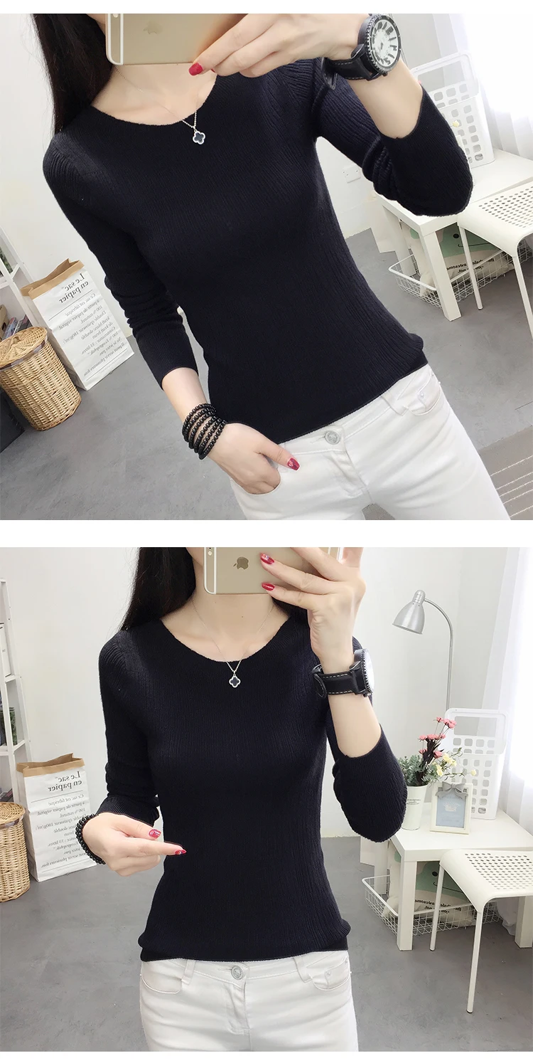 OHCLOTHINGnew style2019, короткий рукав, хлопок, круглый вырез, свитер, Женский рукав, голова, рукав, рубашка, пять, Одноцветный, плотный свитер, тонкий, ремонт