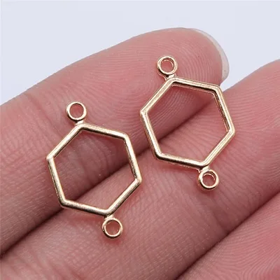 

40pcs 19x13mm KC Gold Color Honeycomb Connector Charms For Jewelry Making DIY Jewelry Findings