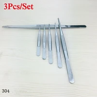 hot sales toothed tweezers barbecue stainless steel food tongs straight home medical tweezer garden kitchen bbq tool 3pcsset