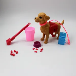 Пластиковая собачка для Барби, Детские аксессуары для кукол принцесс, 1:6