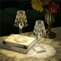 3 colors diamond table lamp usb rechargeable decoration desk lamps for bedroom bar crystal lighting gift led night light