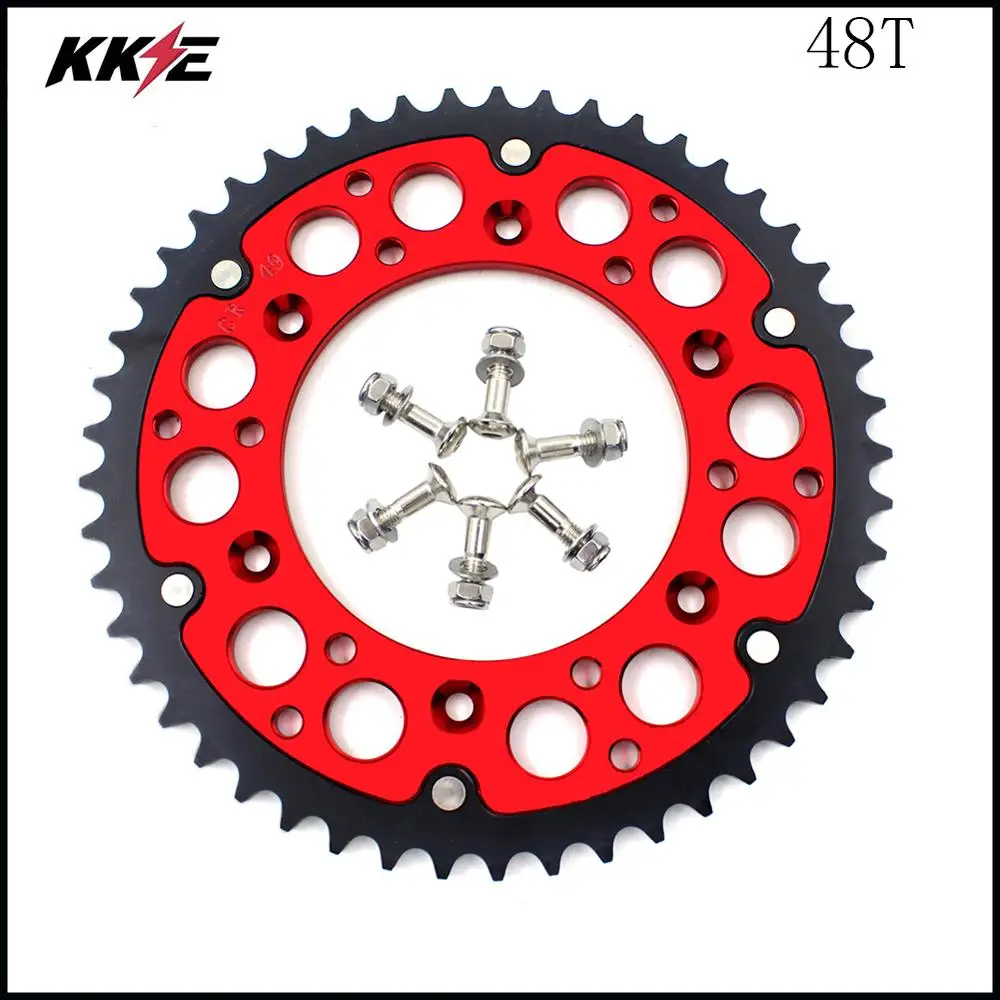 Задняя звездочка KKE 48T 49T 50T 51T 52T красная/черная для Honda CR125R/250R 2002 2020 CRF250R 2004 CRF450R 2020|crf