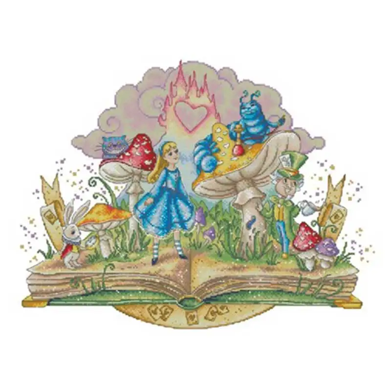 

Шаблоны Алисы в стране чудес засчитаны 11CT 14CT 18CT наборы для вышивки крестиком вышивка